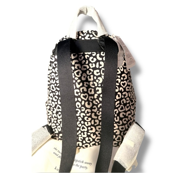 Kate Spade Leila Leopard Heart Backpack Black Ivory | NWT - Picture 7 of 7